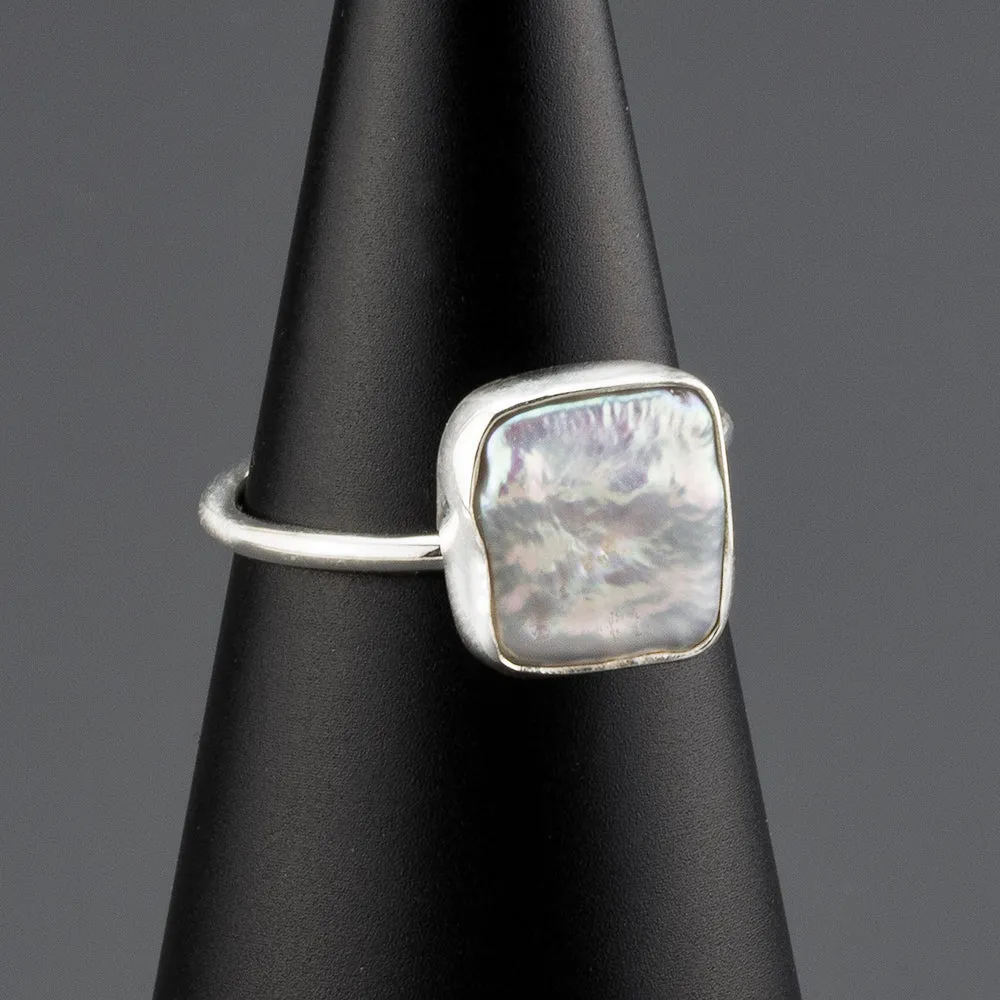 Sterling Silver Biwa Pearl Ring