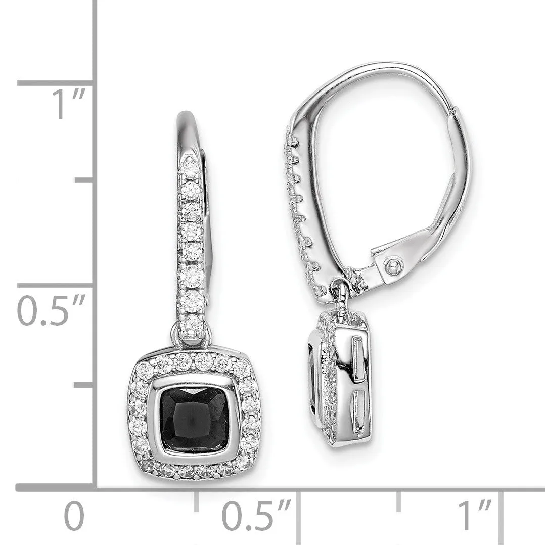 Sterling Silver Cubic Zirconia Drop & Dangle Leverback Earrings