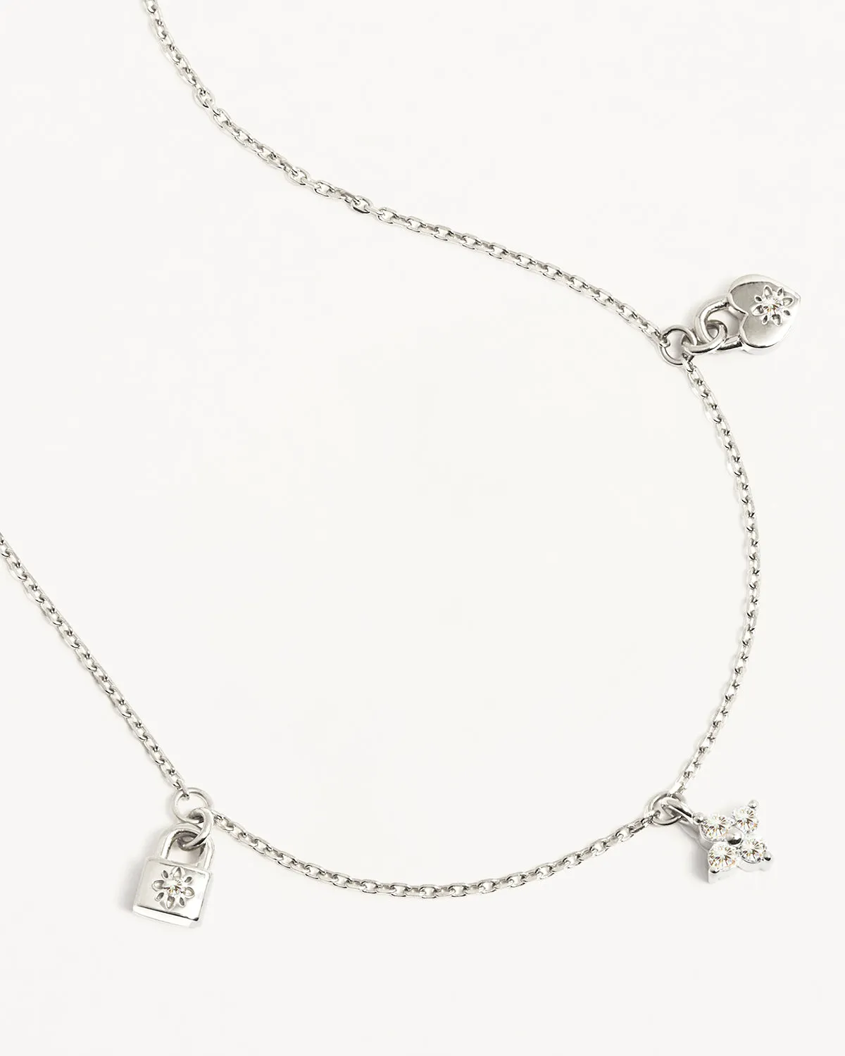 Sterling Silver Love Unlocked Charm Choker