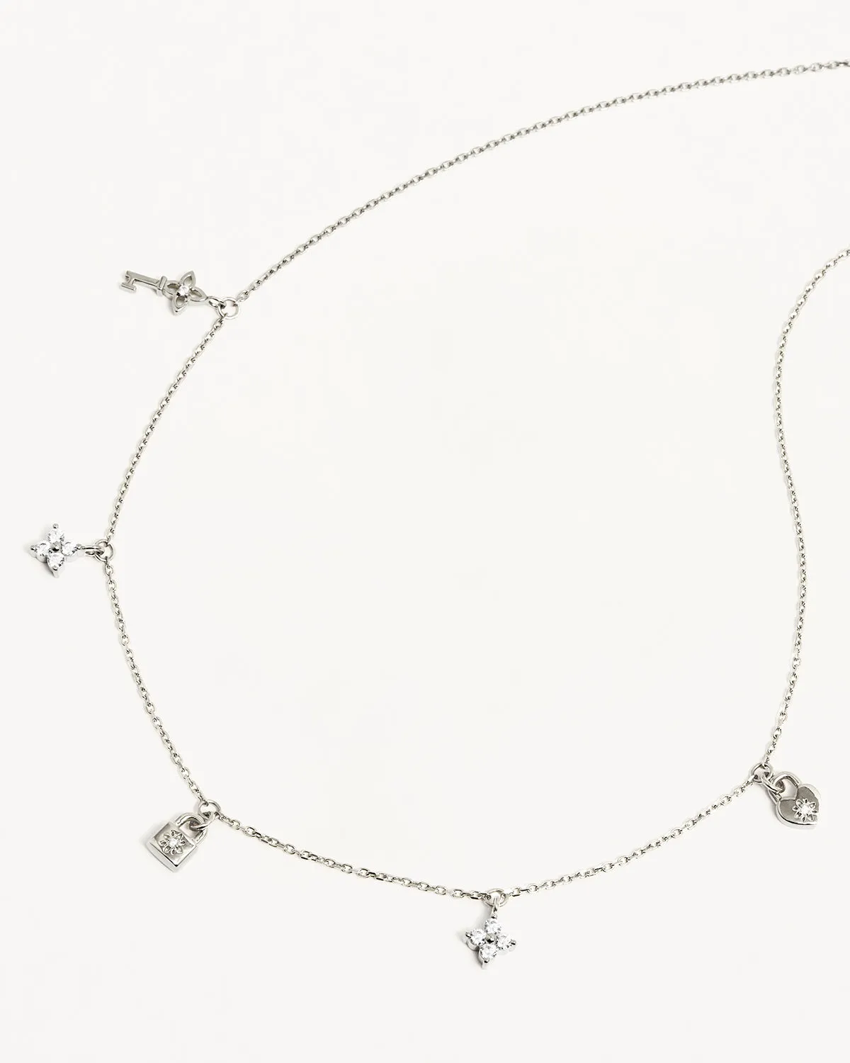 Sterling Silver Love Unlocked Charm Choker