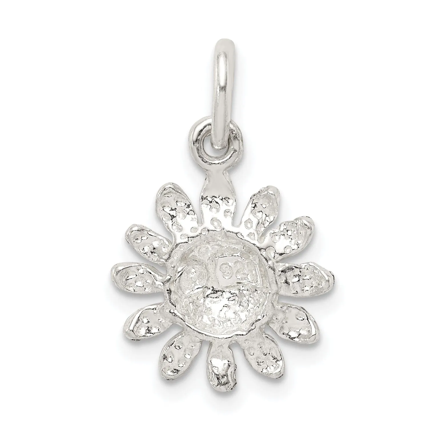 Sterling Silver Polished Finish Floral Charm