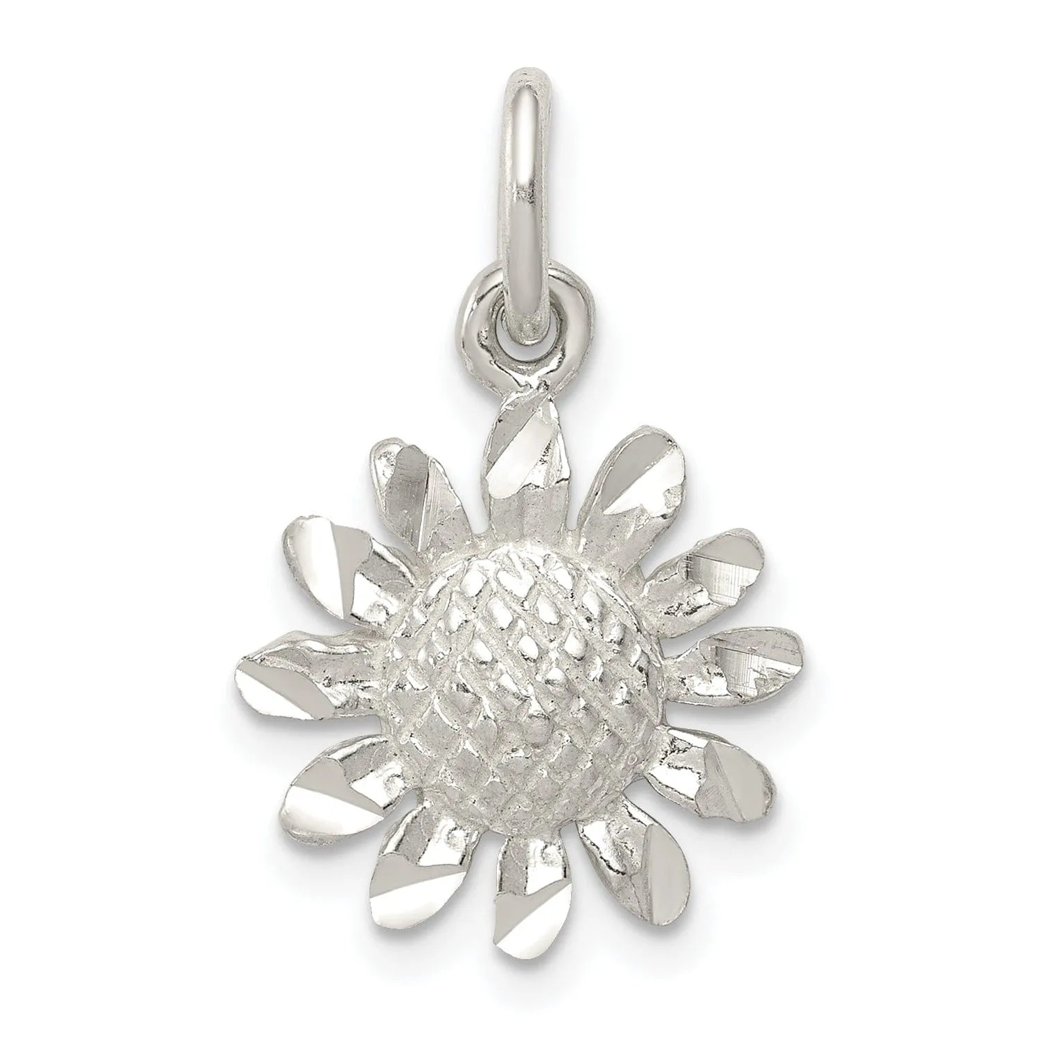 Sterling Silver Polished Finish Floral Charm