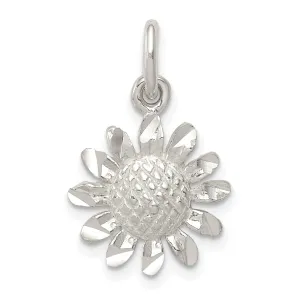Sterling Silver Polished Finish Floral Charm