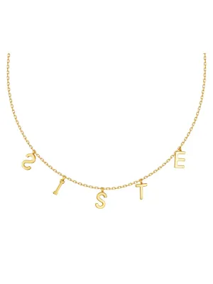 Sterling Silver Sister Alphabet Necklace