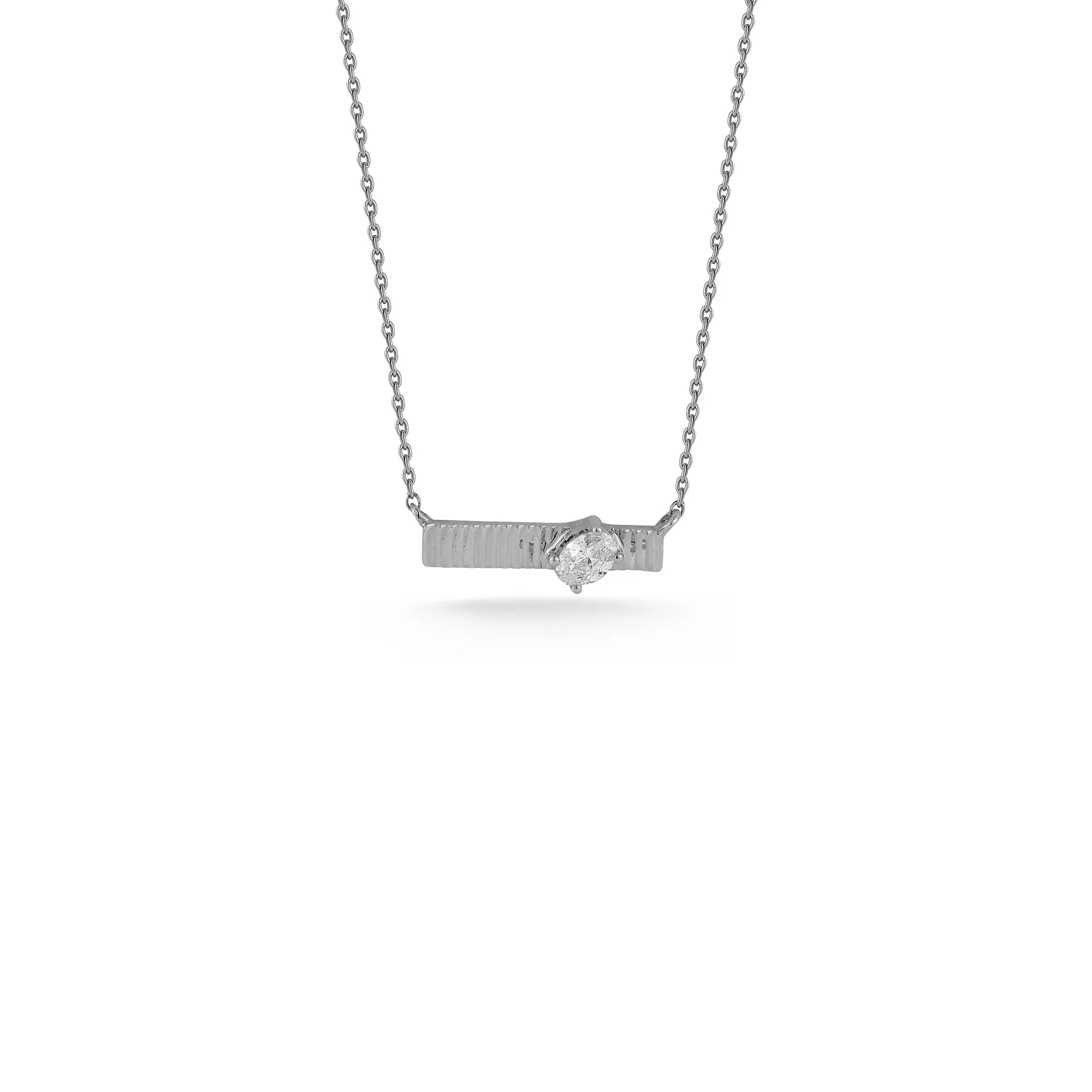 Teddi Paige Fluted Oval Bar Necklace