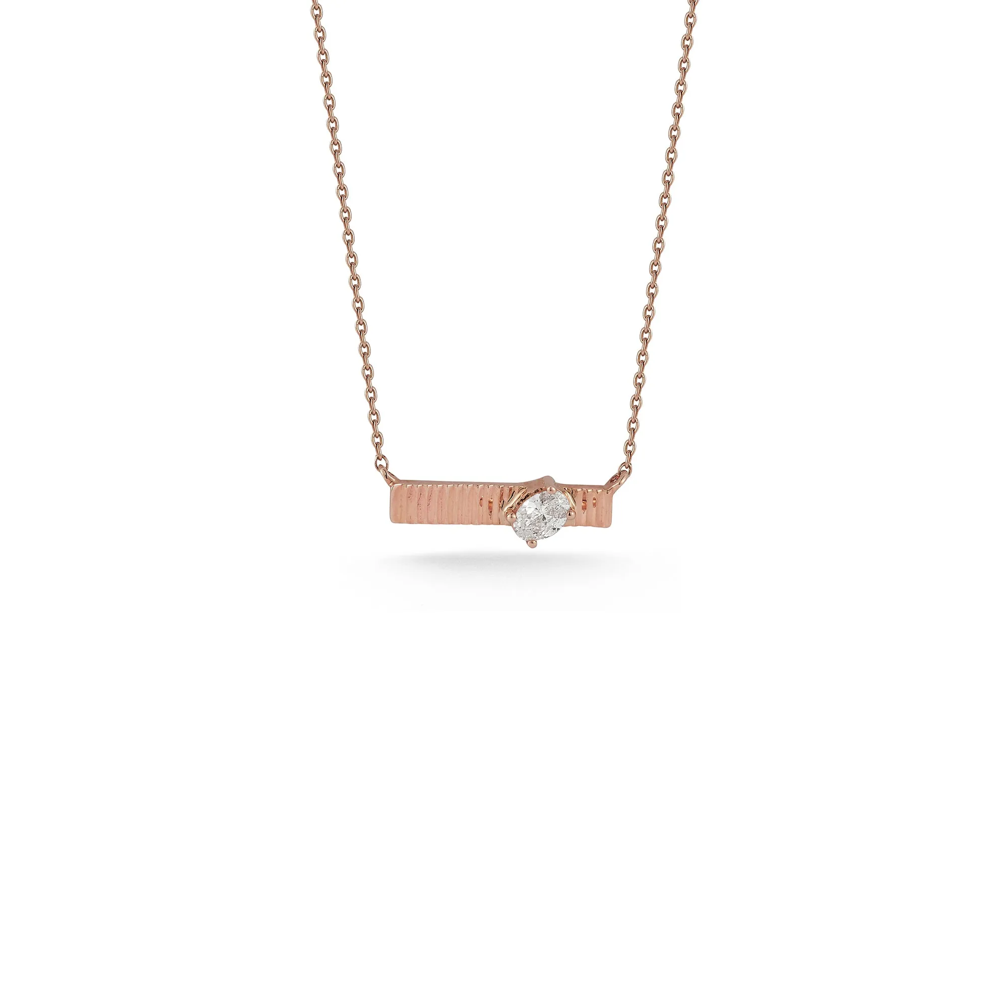 Teddi Paige Fluted Oval Bar Necklace
