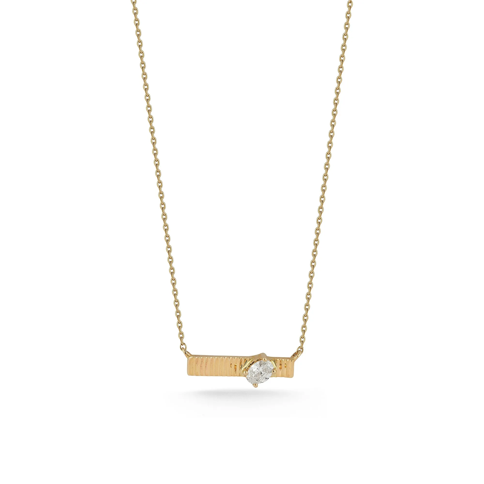 Teddi Paige Fluted Oval Bar Necklace