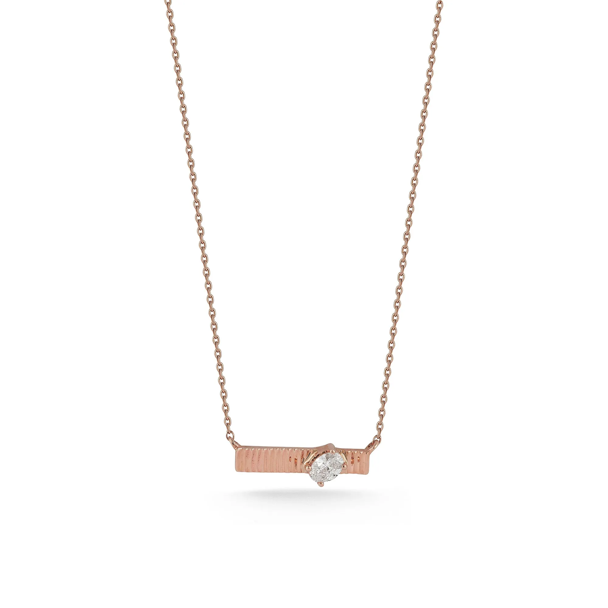 Teddi Paige Fluted Oval Bar Necklace