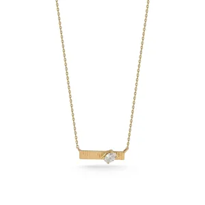 Teddi Paige Fluted Oval Bar Necklace