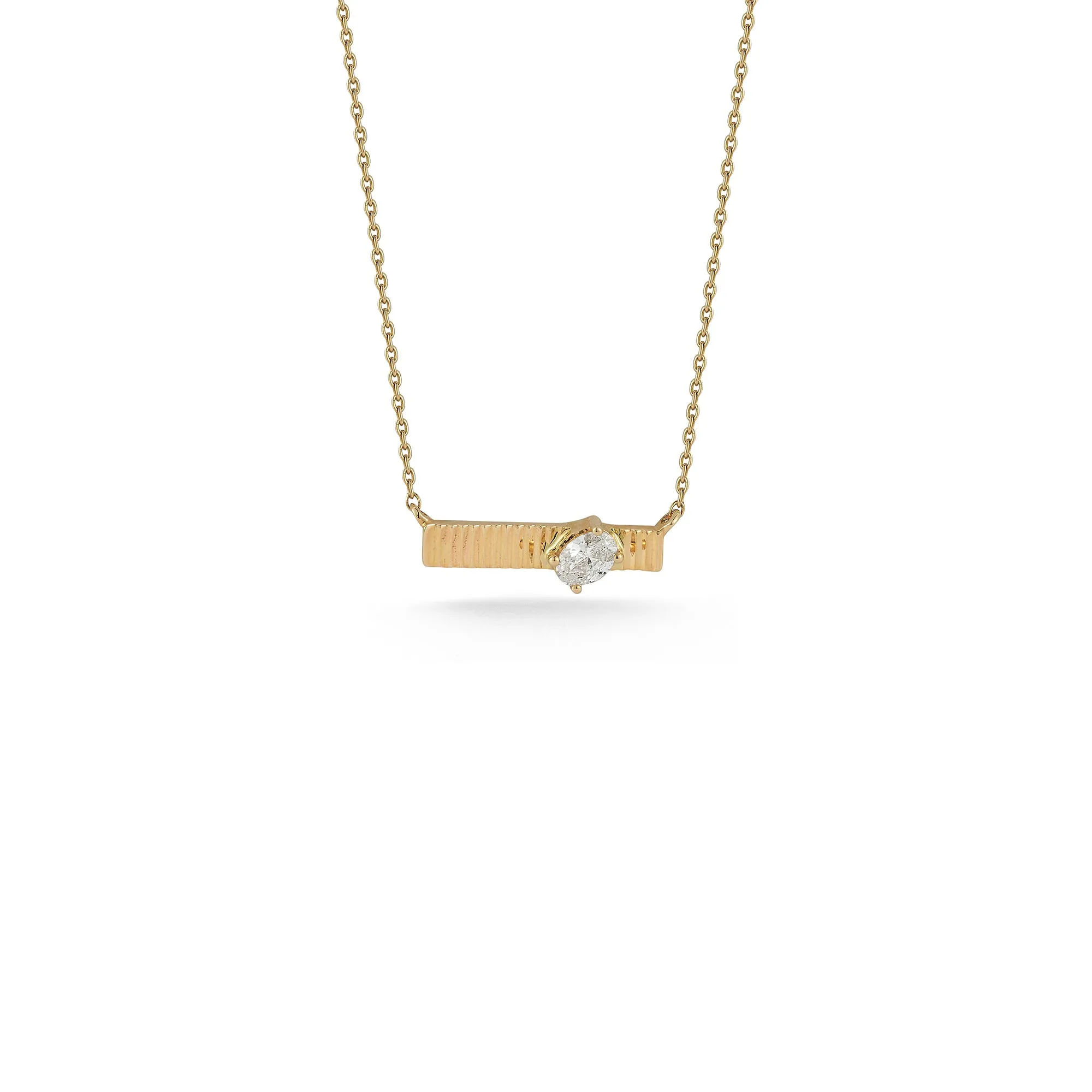 Teddi Paige Fluted Oval Bar Necklace