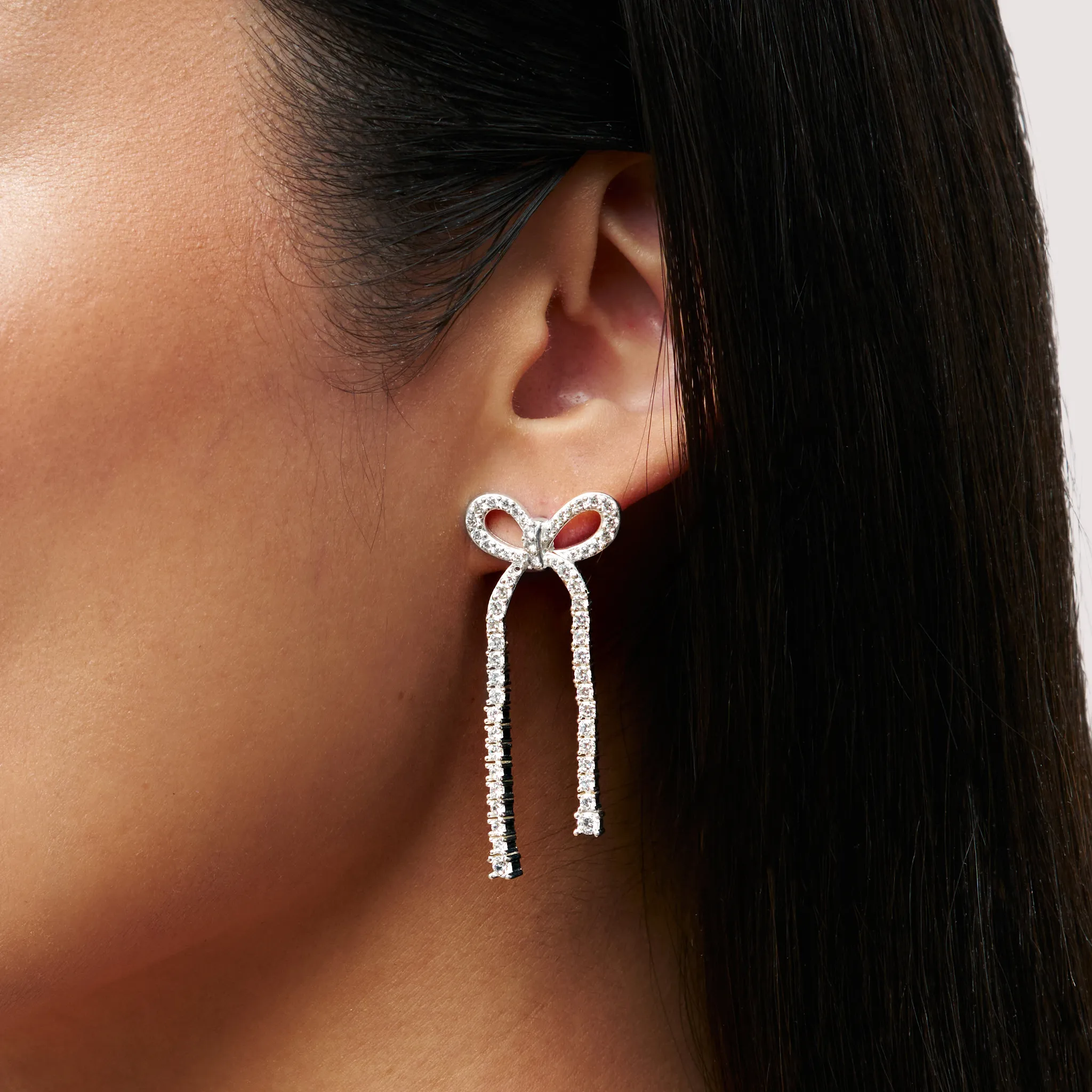 Tennis Bow Statement Earrings