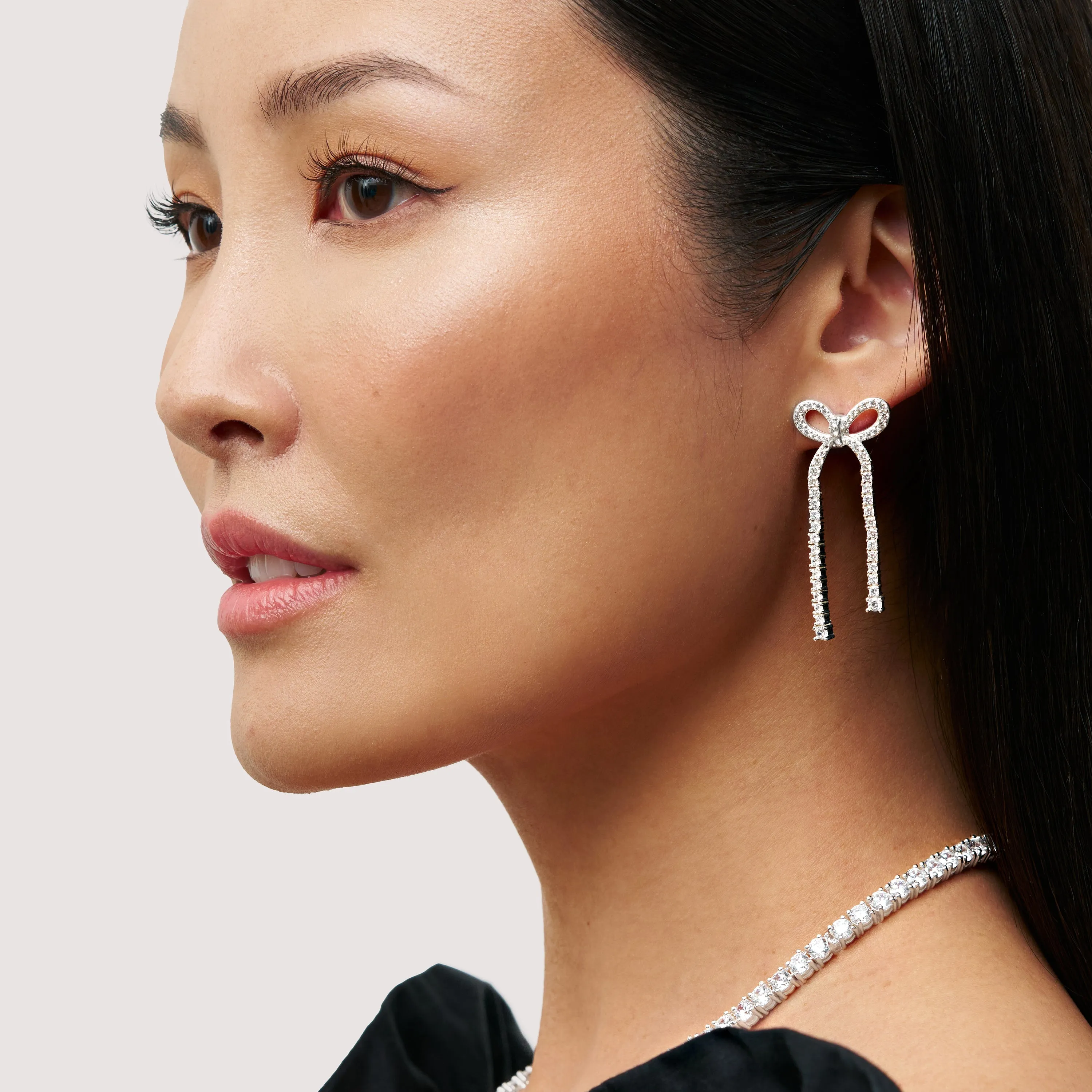 Tennis Bow Statement Earrings