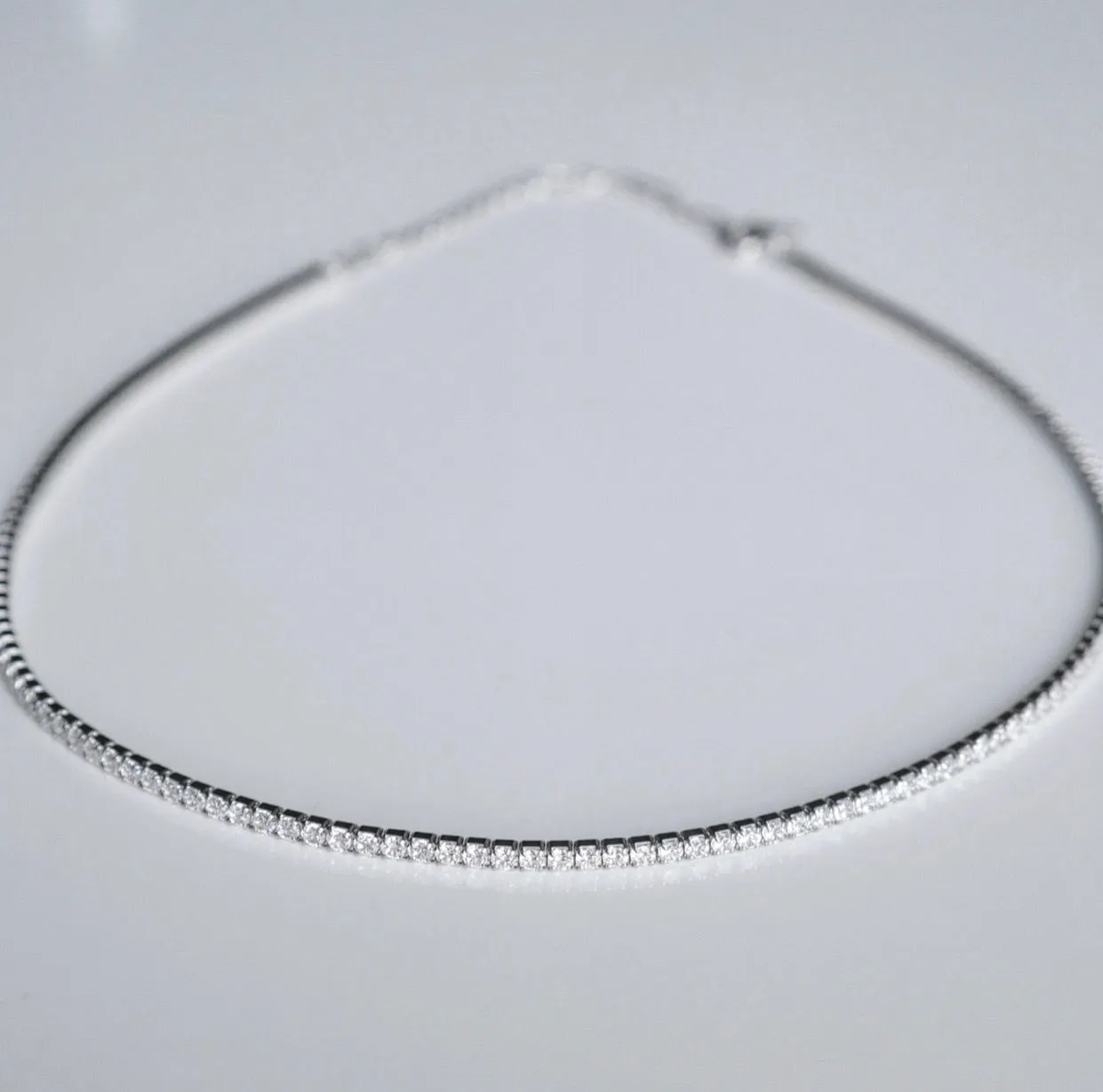 Tennis KESLEY (choker) Diamond CZ .925 Sterling Silver Necklace
