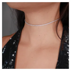Tennis KESLEY (choker) Diamond CZ .925 Sterling Silver Necklace