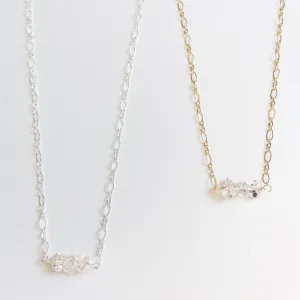 Truth - Delicate Herkimer Quartz Choker Necklace in Gold or Silver, (16 inches)