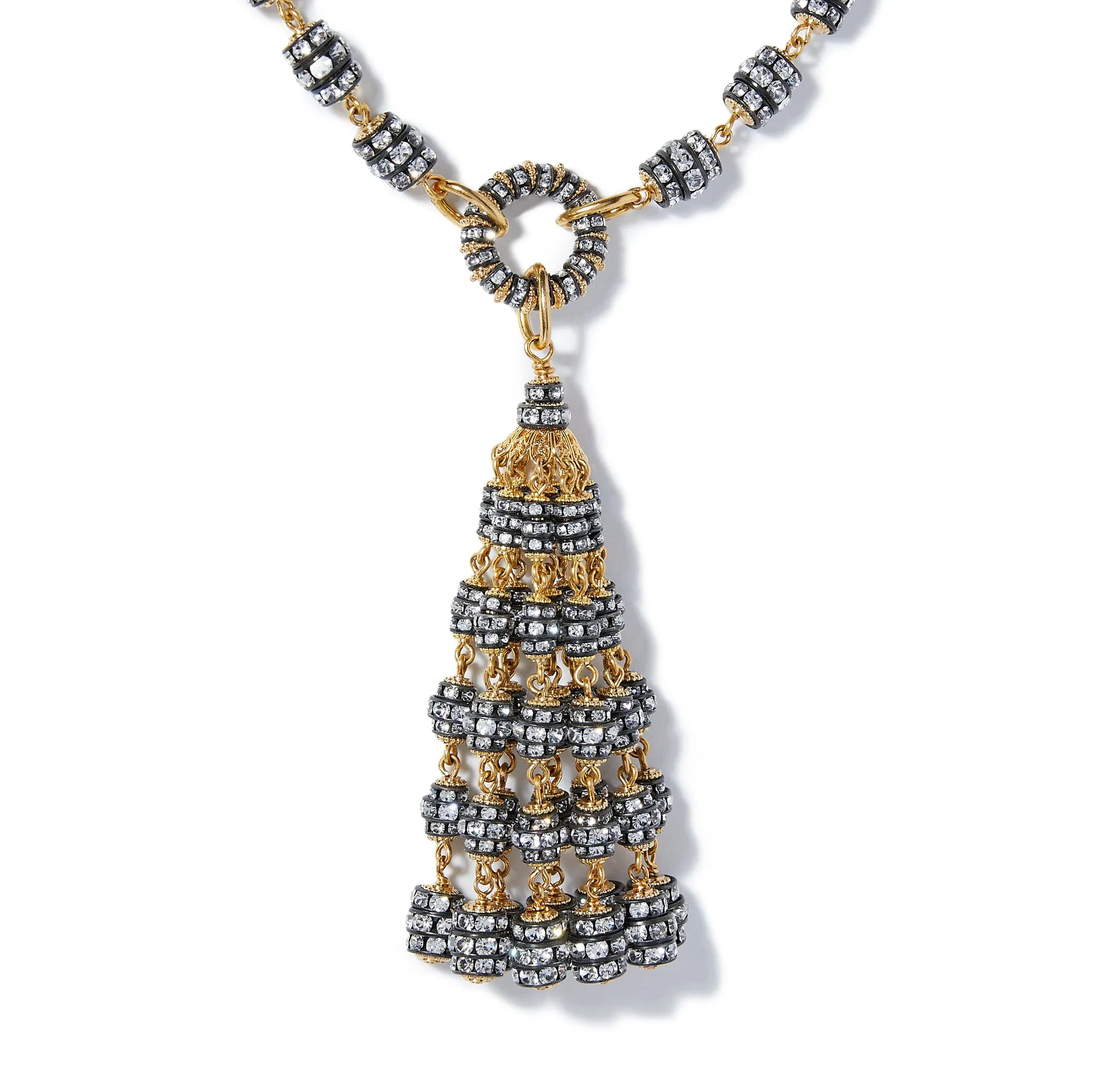 Tuxedo Tassel Necklace