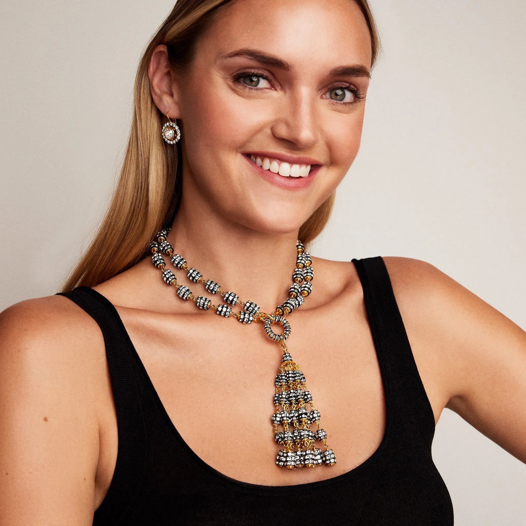 Tuxedo Tassel Necklace