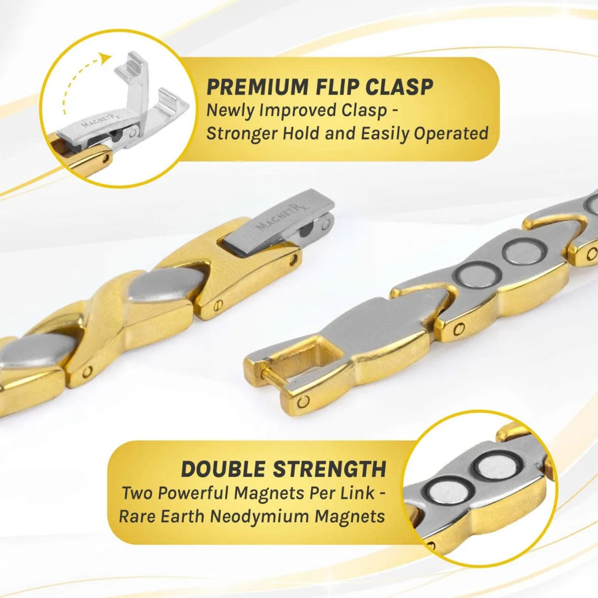 Ultra Strength Titanium Magnetic Therapy Anklet for Women (Gold & Silver)