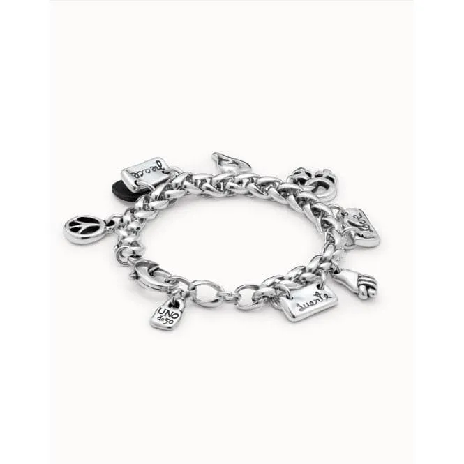 UNOde50 "Lakilov" Silver Metal Bracelet - Adjustable 16.5-20.5mm Perimeter