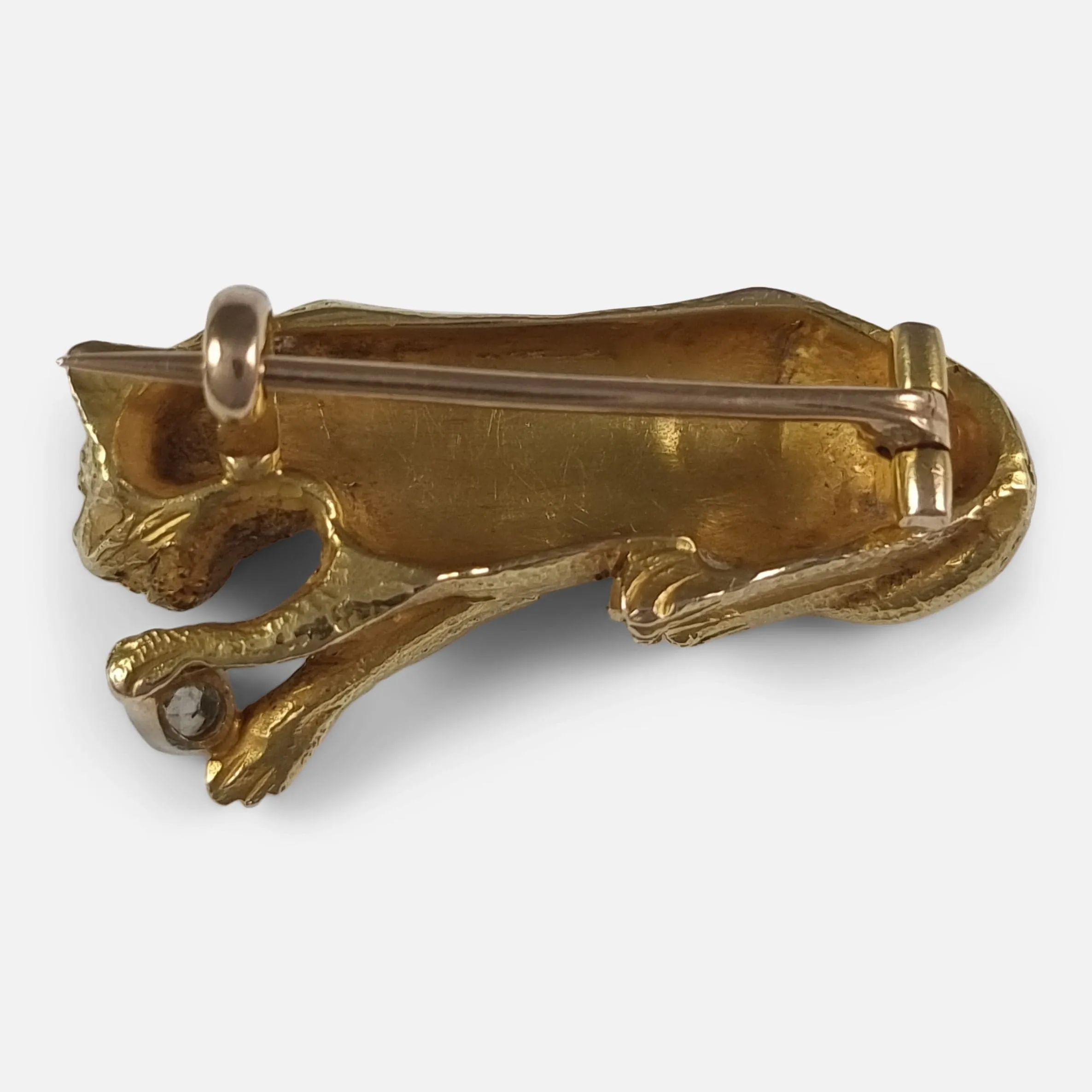 Victorian 18ct Gold Diamond Lioness Brooch
