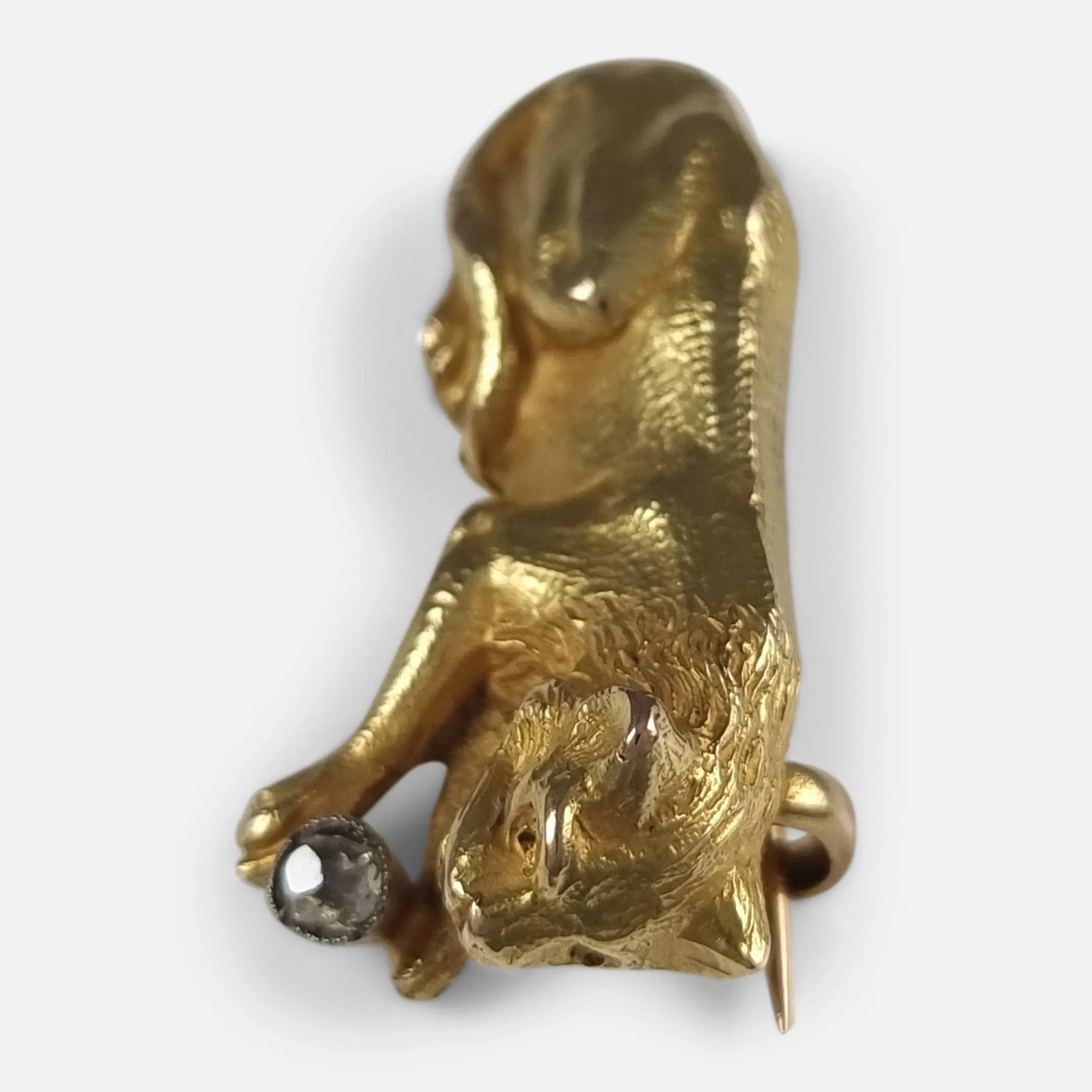 Victorian 18ct Gold Diamond Lioness Brooch
