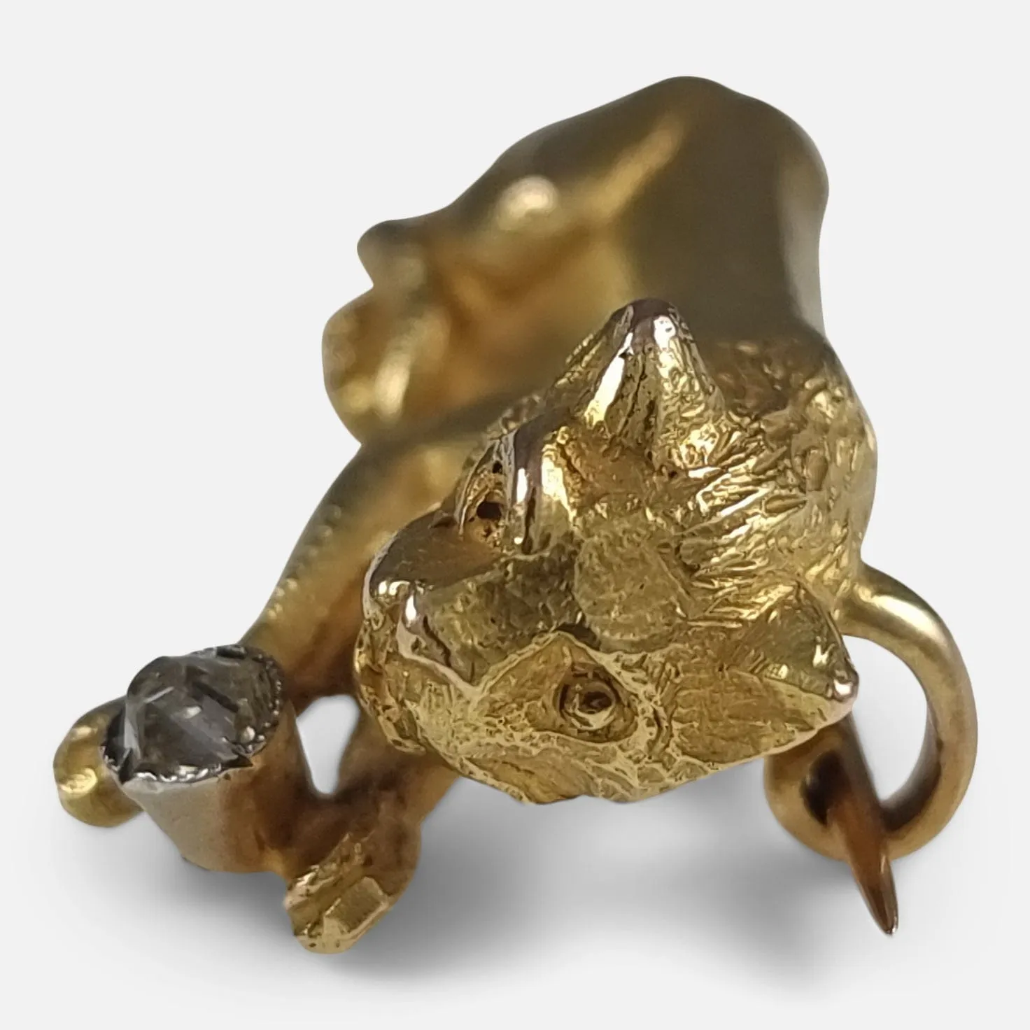 Victorian 18ct Gold Diamond Lioness Brooch