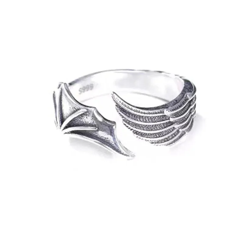 Vintage Angel Wing Demon Eye Rings