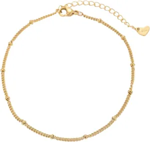 Waterproof Women's Gold Anklets, Women's Anklet, Adjustable Dainty Anklet, Summer Beach Jewelry, Bracelets, 8,5