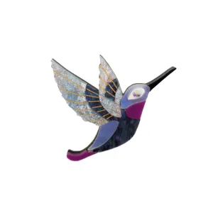 Winter Garden Hummingbird Brooch by Cherryloco Jewellery