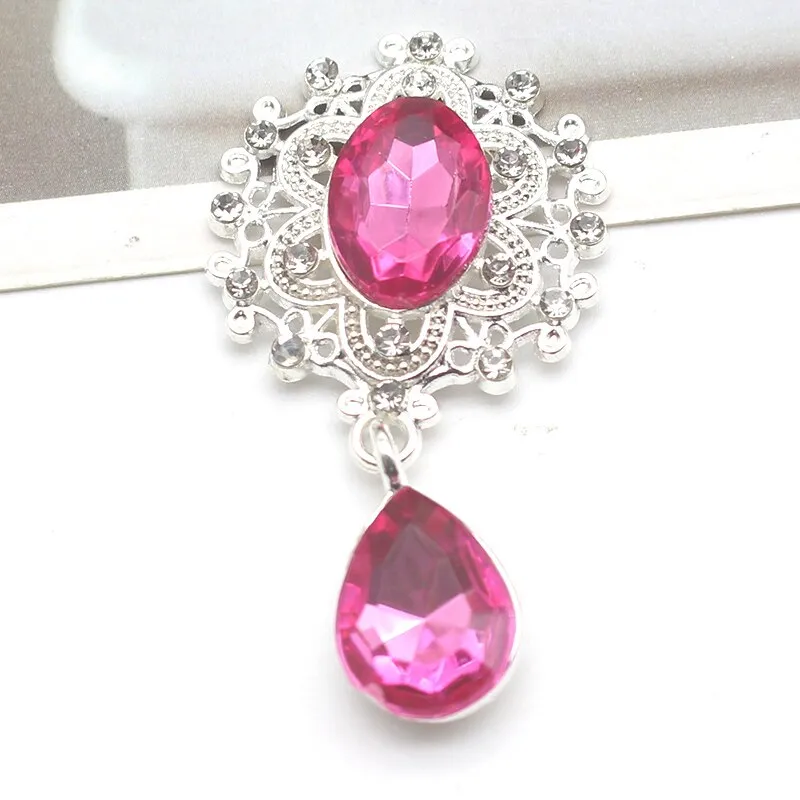 YWXINXI 10Pcs New Flatback Brooch Pendant 25*45mm Beautiful Alloy crystal Diy Jewelry Accessories craft production wholesale
