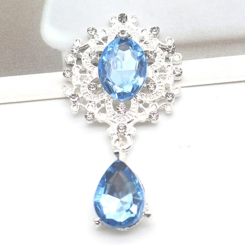 YWXINXI 10Pcs New Flatback Brooch Pendant 25*45mm Beautiful Alloy crystal Diy Jewelry Accessories craft production wholesale