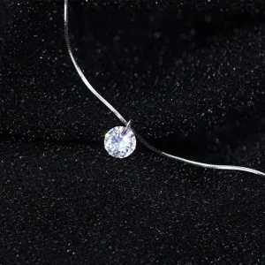 Zircon Round Pendant Necklace